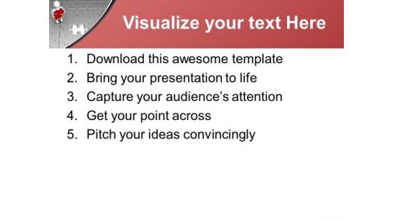 3d Man With Red Puzzle Business PowerPoint Templates Ppt Backgrounds For Slides 0413