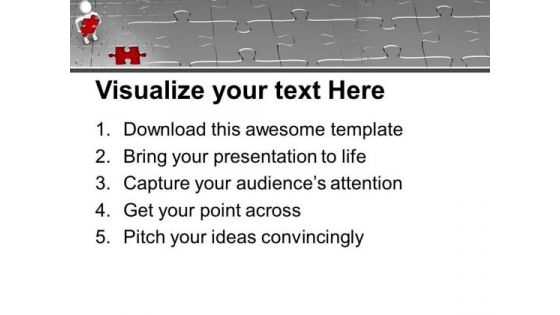 3d Man With Red Puzzle PowerPoint Templates Ppt Backgrounds For Slides 0413