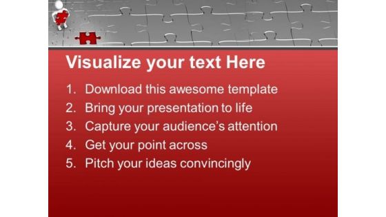 3d Man With Red Puzzle PowerPoint Templates Ppt Backgrounds For Slides 0413
