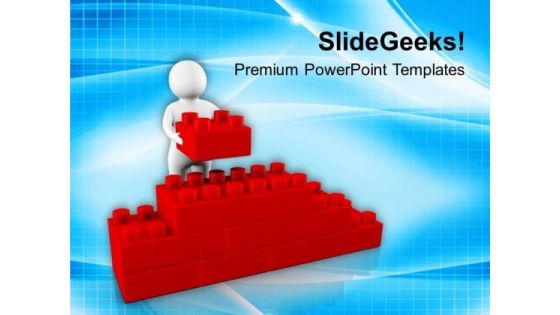 3d Man With Red Puzzle PowerPoint Templates Ppt Backgrounds For Slides 0713