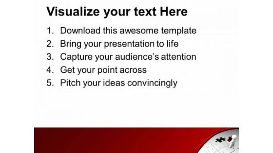 3d Man With Red Puzzle Strategy PowerPoint Templates Ppt Backgrounds For Slides 0413