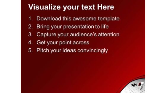 3d Man With Red Puzzle Strategy PowerPoint Templates Ppt Backgrounds For Slides 0413