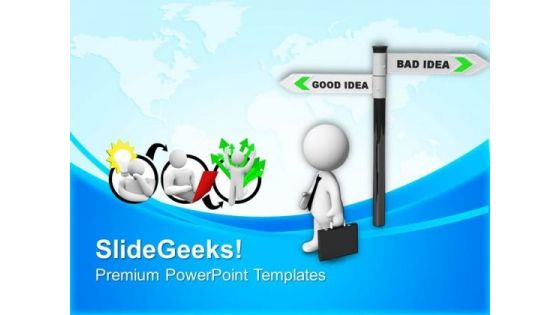 3d Man With Road Signs PowerPoint Templates Ppt Backgrounds For Slides 0813