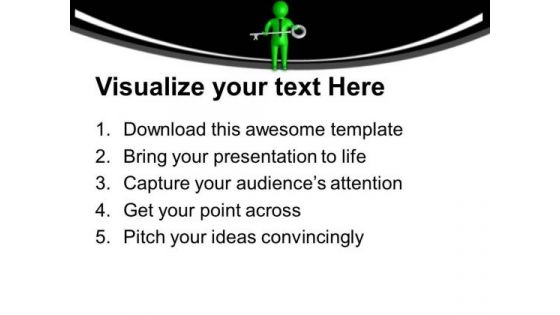 3d Man With Success Key Business PowerPoint Templates Ppt Backgrounds For Slides 0213