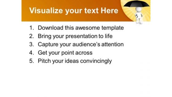 3d Man With Umbrella Business PowerPoint Templates And PowerPoint Themes 1012