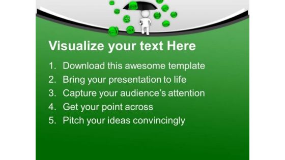 3d Man With Umbrella To Show Technology PowerPoint Templates Ppt Backgrounds For Slides 0413