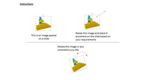 3d Man With Yellow Lego Blocks Making Solution