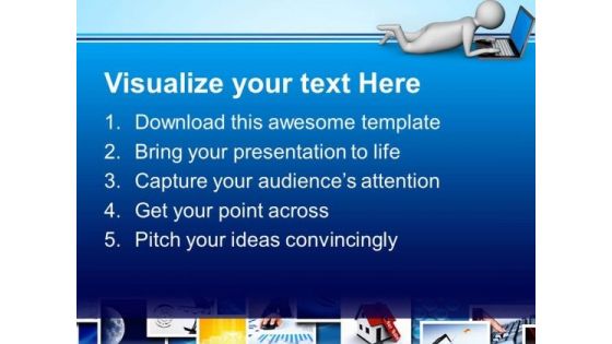 3d Man Working On Laptop PowerPoint Templates Ppt Backgrounds For Slides 0813