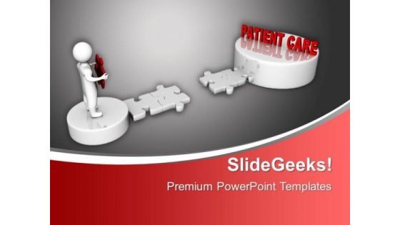 3d Men And Puzzle With Word Patient Care Medical PowerPoint Templates Ppt Background For Slides 1112