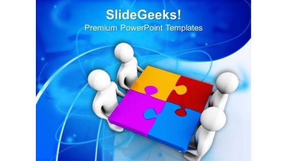 3d Men And Solved Puzzle PowerPoint Templates Ppt Backgrounds For Slides 0713