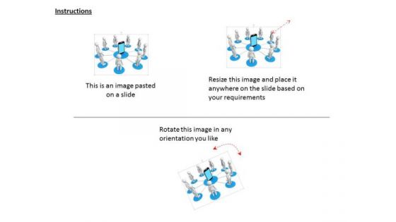 3d Men Around Mobile Phone PowerPoint Templates