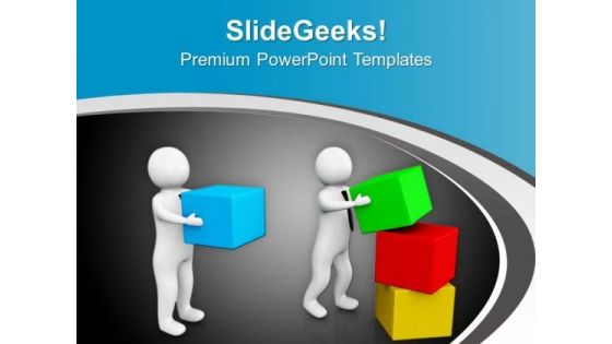 3d Men Arranging Cube Boxes PowerPoint Templates Ppt Backgrounds For Slides 0713