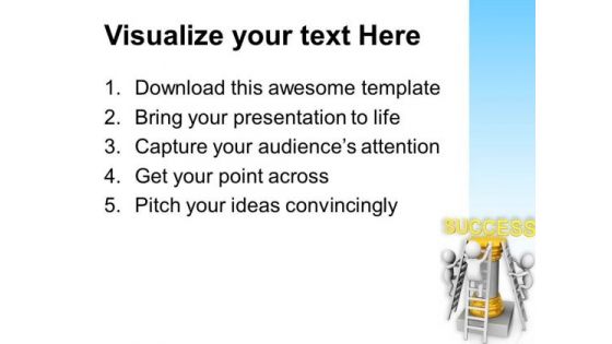 3d Men Climbing On Success Pillar PowerPoint Templates Ppt Backgrounds For Slides 0813