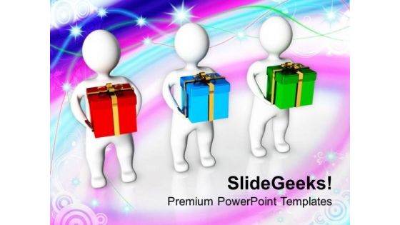 3d Men Holding Gift Box Events PowerPoint Templates Ppt Backgrounds For Slides 1212