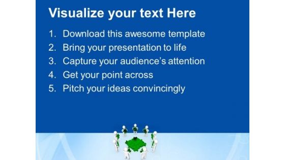 3d Men Holding Green Puzzles Business PowerPoint Templates And PowerPoint Themes 1012