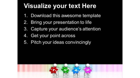 3d Men Holding Team Puzzle Teamwork PowerPoint Templates Ppt Backgrounds For Slides 1212