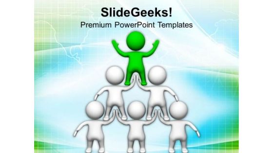 3d Men In Pyramid Leadership Business PowerPoint Templates Ppt Backgrounds For Slides 0713
