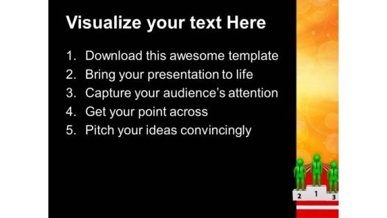 3d Men On Winning Podium PowerPoint Templates Ppt Backgrounds For Slides 0813