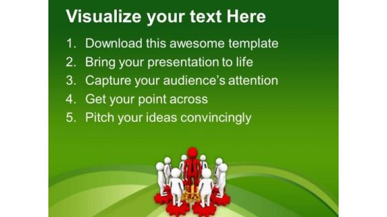 3d Men Standing On Gears PowerPoint Templates Ppt Backgrounds For Slides 0813
