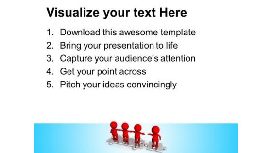 3d Men Standing Together On Puzzle PowerPoint Templates And PowerPoint Themes 0912