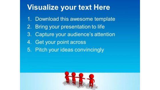 3d Men Standing Together On Puzzle PowerPoint Templates And PowerPoint Themes 0912