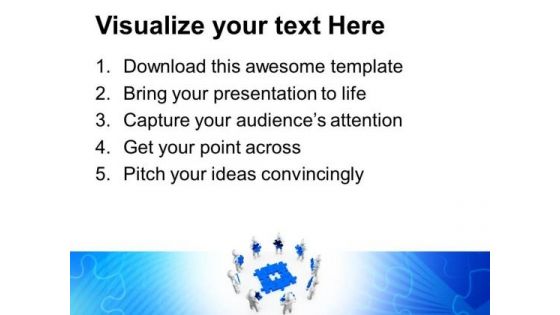 3d Men With Blue Puzzles PowerPoint Templates And PowerPoint Themes 0912