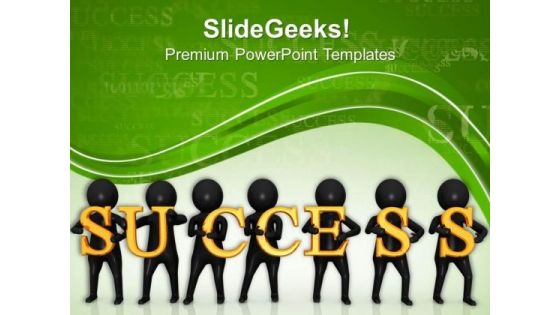 3d Men With Golden Success Text PowerPoint Templates Ppt Backgrounds For Slides 0813