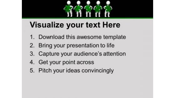 3d Men With Green Puzzle Teamwork PowerPoint Templates Ppt Backgrounds For Slides 0213