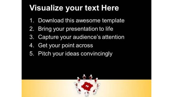 3d Men With Red Puzzles PowerPoint Templates And PowerPoint Themes 0912