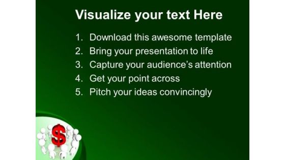 3d People Around Dollar Sign Leadership PowerPoint Templates And PowerPoint Themes 1012