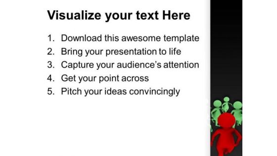 3d People Running With Their Leader PowerPoint Templates Ppt Backgrounds For Slides 0713