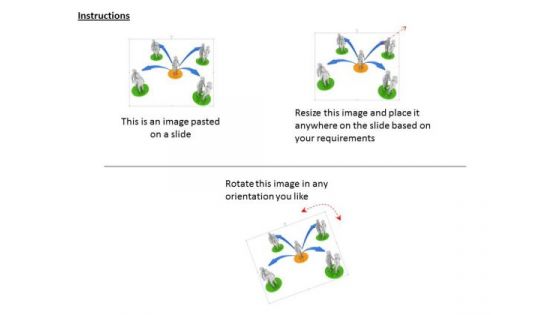 3d Peoples In Circles With One In Center For Team