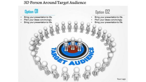 3d Person Around Target Audience PowerPoint Templates