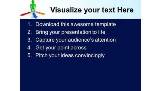 3d Person With Choices Arrows Business PowerPoint Templates And PowerPoint Themes 0512