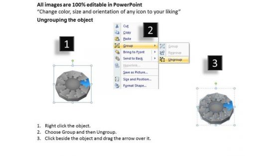 3d Puzzle 11 Staged Process Diagram Ppt Creating Business Plan Step By PowerPoint Slides