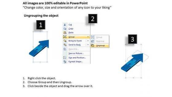 3d Puzzle Arrow 2 Steps Execution Process Flow Diagram PowerPoint Templates