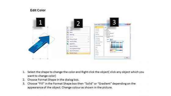 3d Puzzle Arrow 2 Steps Execution Process Flow Diagram PowerPoint Templates