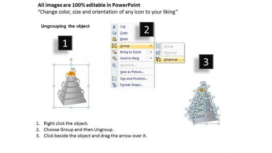 3d Pyramid Structre 7 Staged For Independent Process Ppt Business Plan Creator PowerPoint Slides