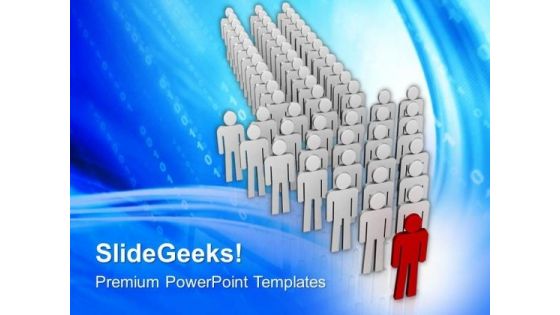 3d Red Man Leading His Team PowerPoint Templates Ppt Backgrounds For Slides 0713