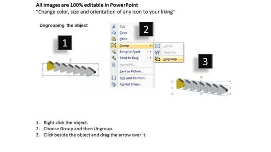 3d Regular Implementation 7 Steps Flow Chart PowerPoint Templates