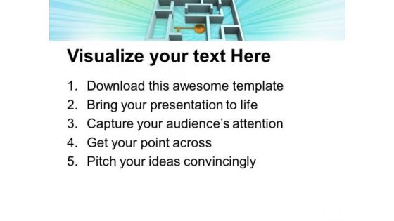 3d Rendered Labyrinth And The Key PowerPoint Templates Ppt Backgrounds For Slides 0213
