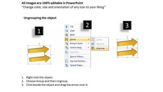 3d Stages Parallel Arrow Workflow Diagram Simple Business Plans PowerPoint Templates
