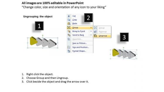 3d Straight Flow Arrows 4 Stages Production Chart PowerPoint Slides