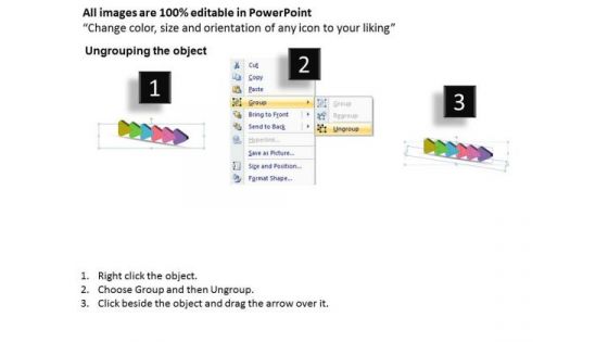 3d Successive Arrows 6 Stages Flowchart PowerPoint Free Slides