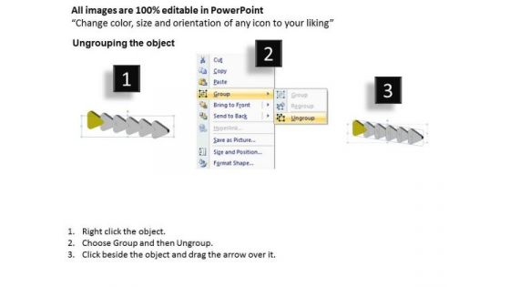 3d Successive Arrows 6 Stages Flowcharting PowerPoint Free Slides