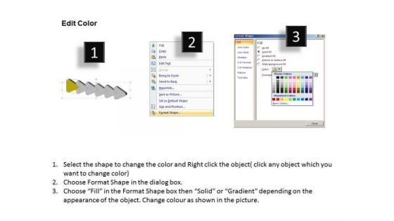 3d Successive Arrows 6 Stages Flowcharting PowerPoint Free Slides