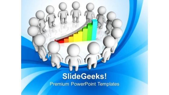 3d Team Around Bar Graph PowerPoint Templates Ppt Backgrounds For Slides 0813