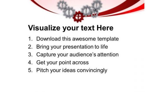 3d Team Leader With His Team In Gears PowerPoint Templates Ppt Backgrounds For Slides 0713