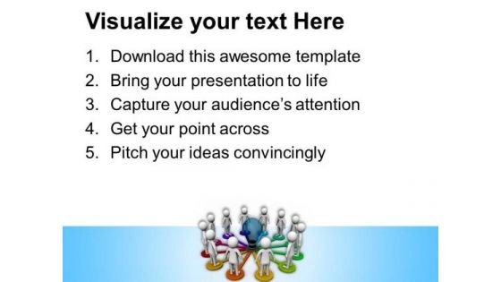 3d Team Linked To An Idea PowerPoint Templates Ppt Backgrounds For Slides 0713