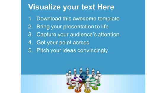 3d Team Linked To An Idea PowerPoint Templates Ppt Backgrounds For Slides 0713